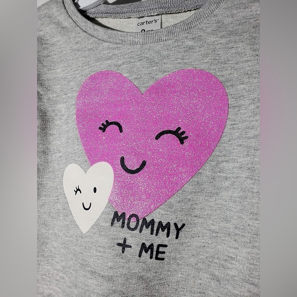 NWT Carter's 2-Piece Mommy Heart Top & Knit Denim Legging Set Size 3 Mths - Picture 3 of 11